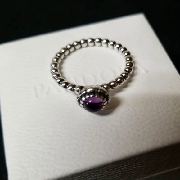 NWT♦️RARE♦️RETIRED♦️AUTHENTIC PANDORA S925 ALE BIRTHDAY BLOOM AMETHYST R… - Picture 3 of 7